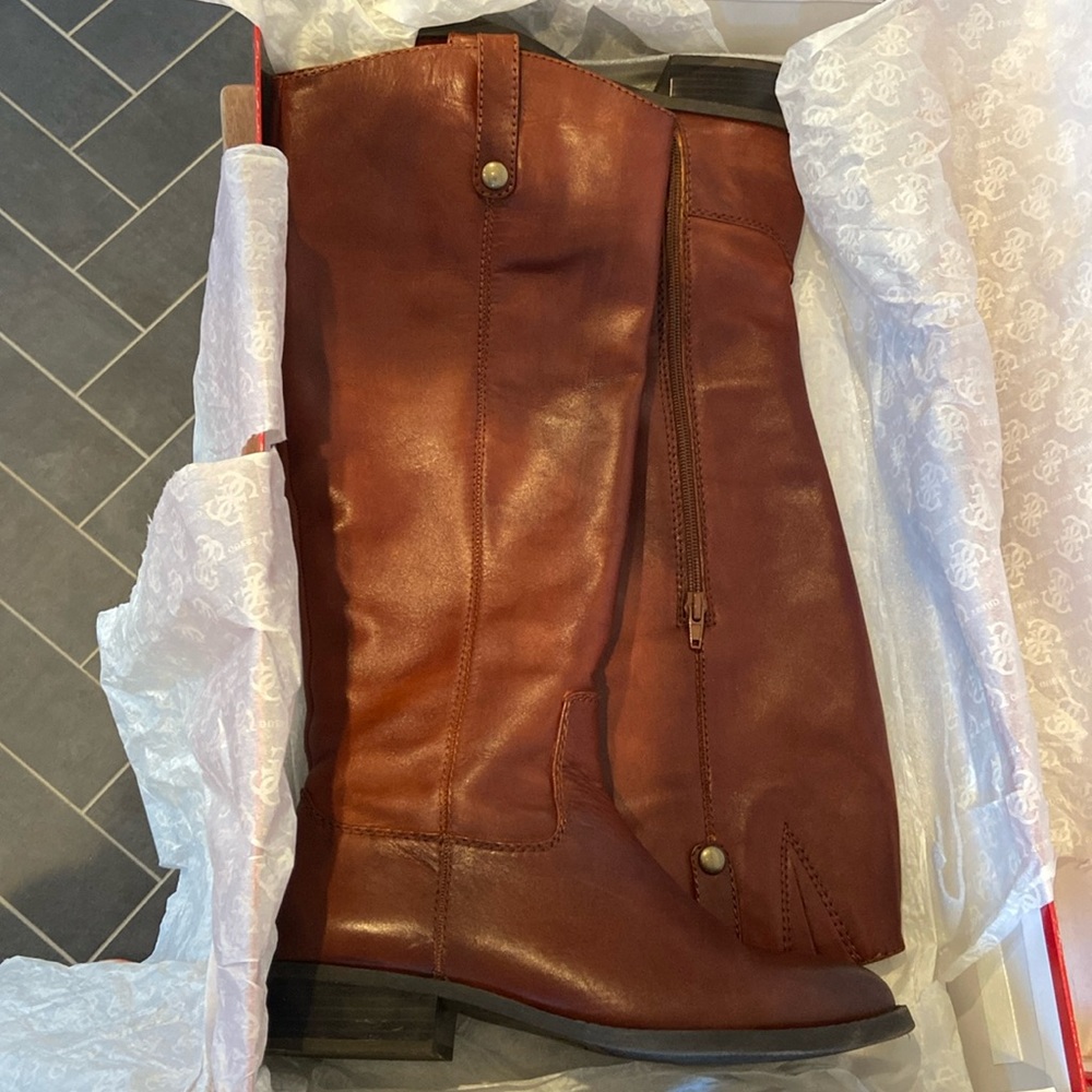 Barely worn, tall, brown boots